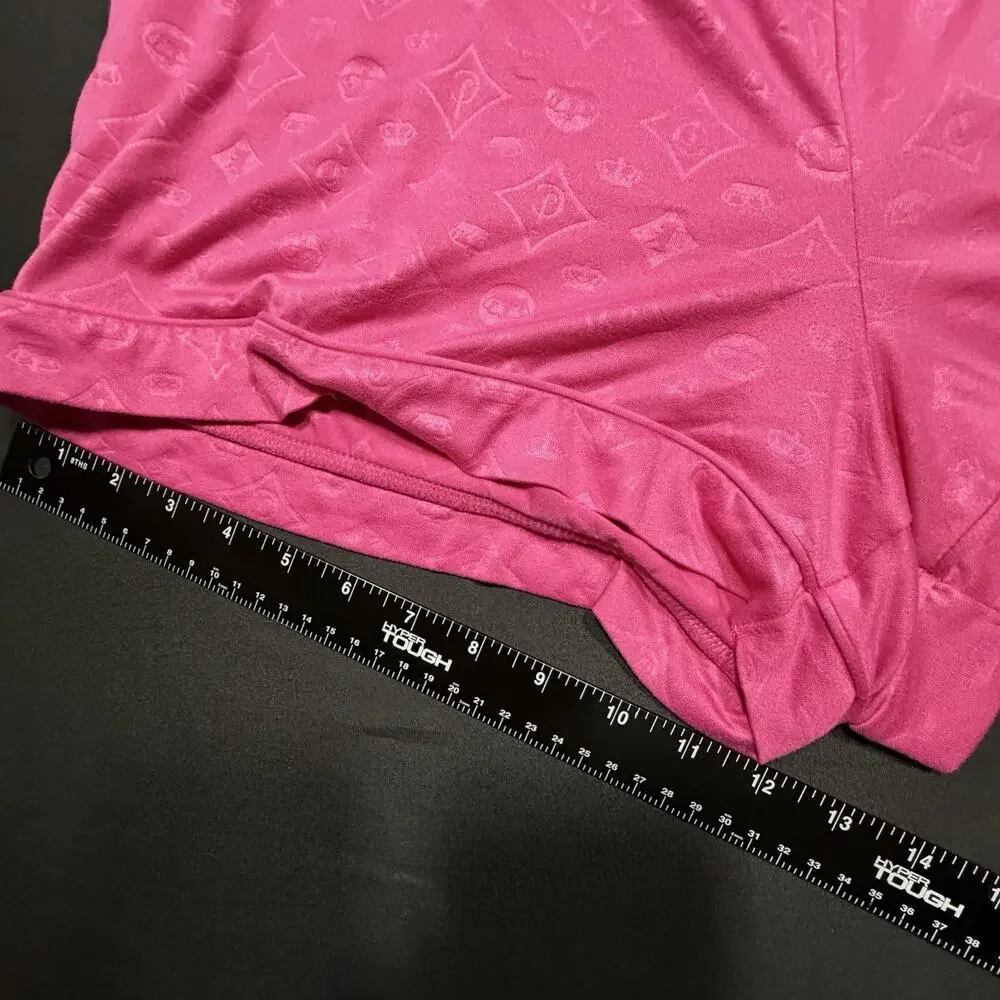 Juicy Couture Pink Velour Rhinestone PJ Shorts Set Womens XL